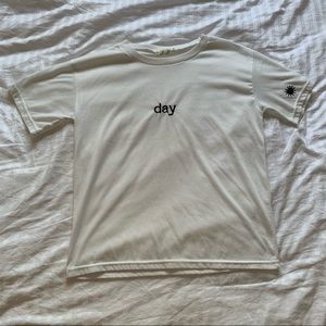 🤍 White T-Shirt w/ “day” Embroidery